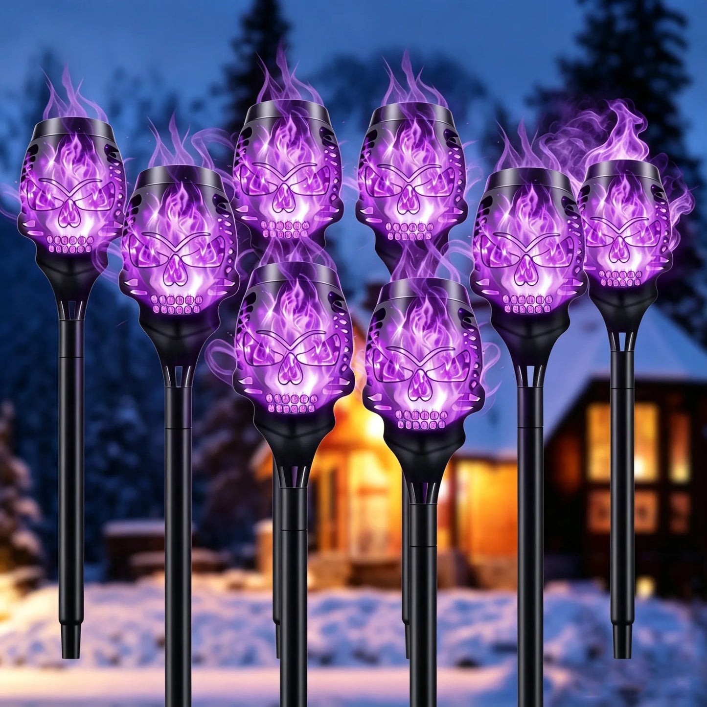 🔥Halloween Early Bird Special Sale 55% OFF💀Halloween Solar Skull Flame Lights🔥