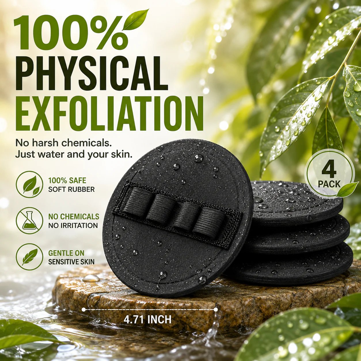 🛀Soft Rubber Shower Scrubber for Gentle Exfoliation & Deep Cleansing