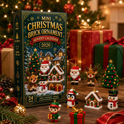 🎁🎄24-Day Mini Christmas Brick Ornament Advent Calendar | 24 Unique Buildable Holiday Ornaments to Create, Hang & Keep 🧱