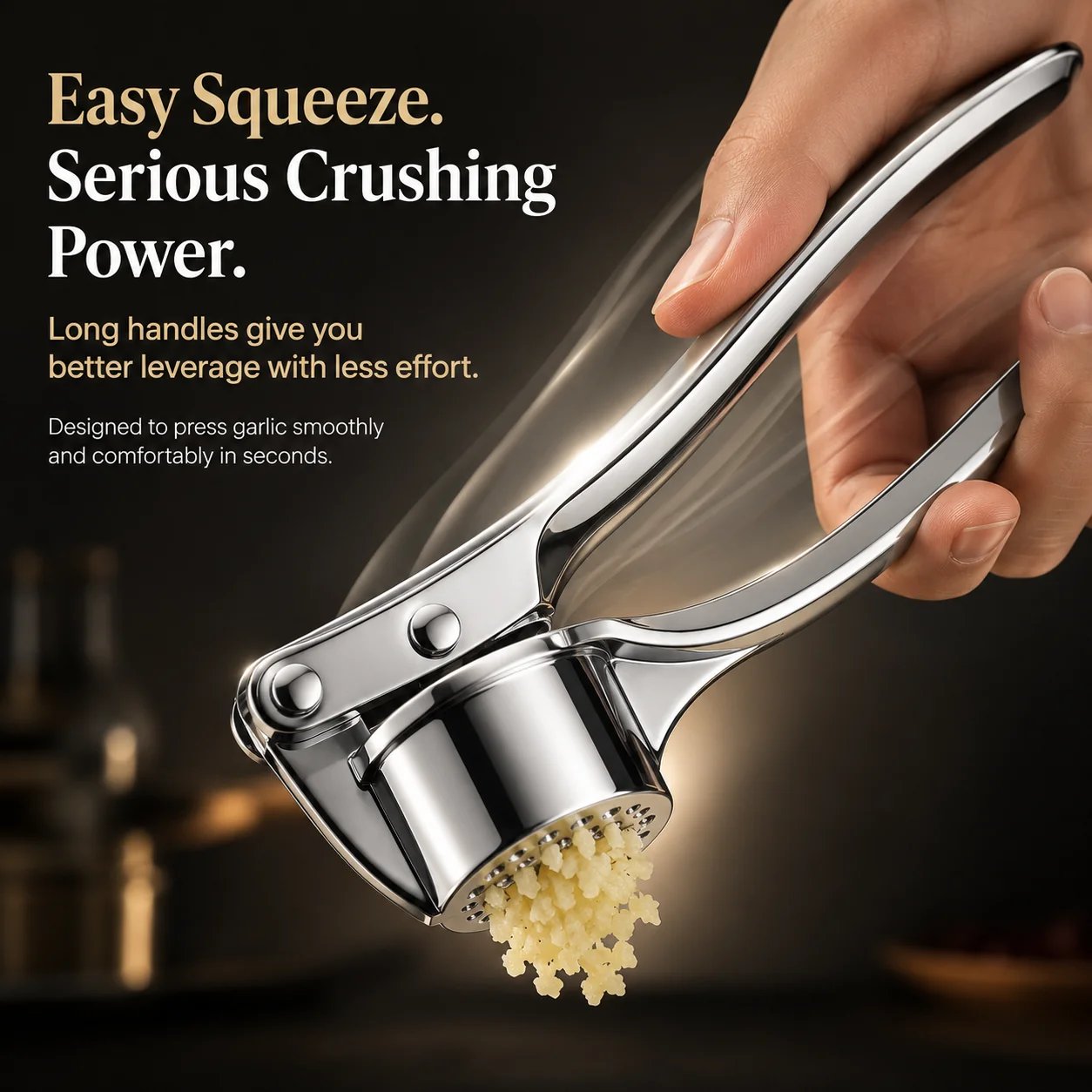 🔥😍 Heavy-Duty Stainless Steel Garlic Press – Fresh Minced Garlic in Seconds