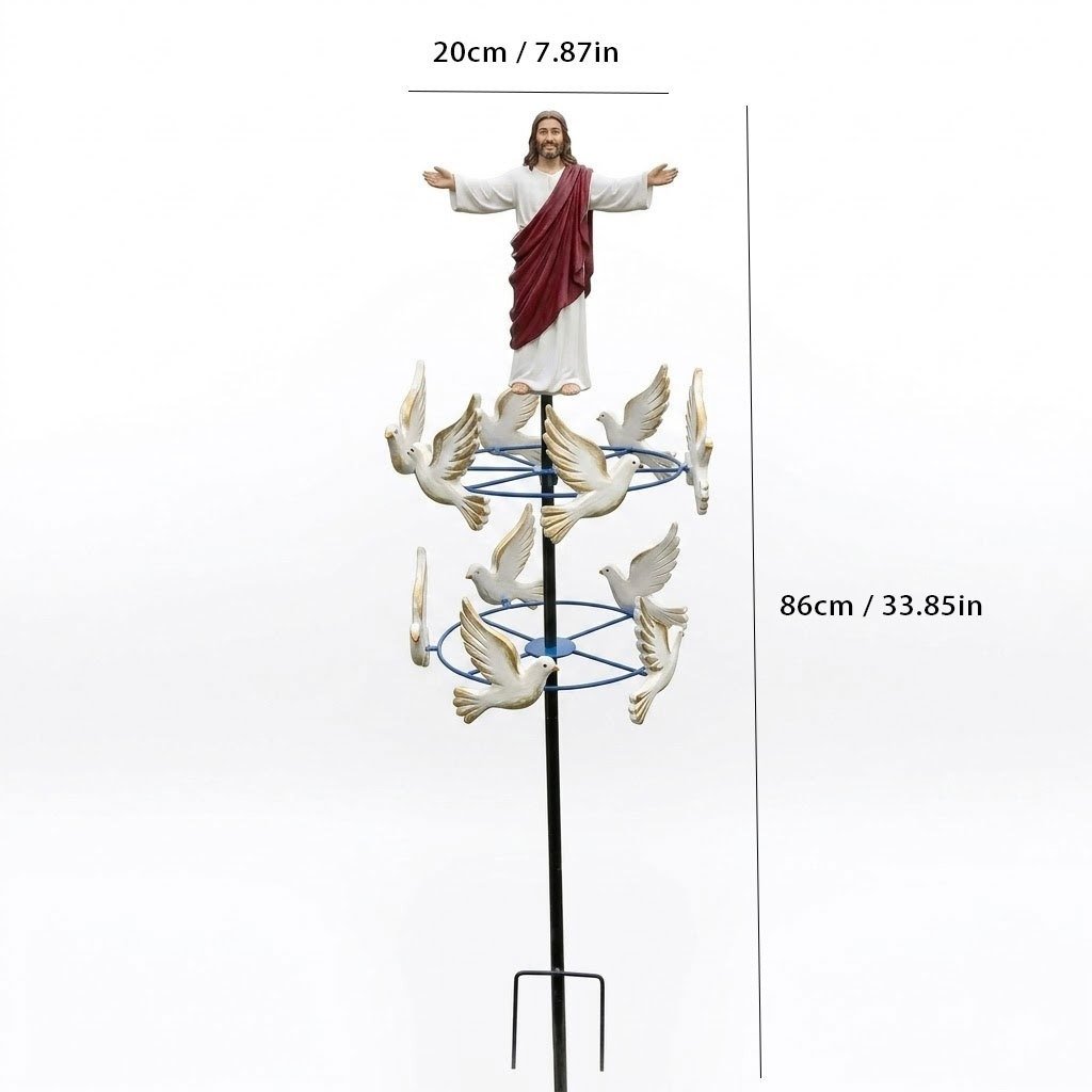 🔥HOT SALE 49% OFF✝️🙏🕊️The Divine Jesus & Holy Dove Garden Wind Spinner⛪🛐