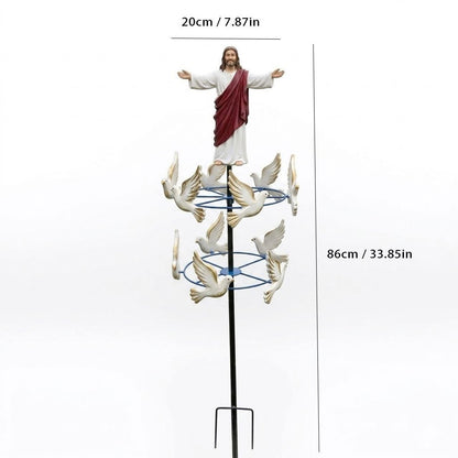 🔥HOT SALE 49% OFF✝️🙏🕊️The Divine Jesus & Holy Dove Garden Wind Spinner⛪🛐