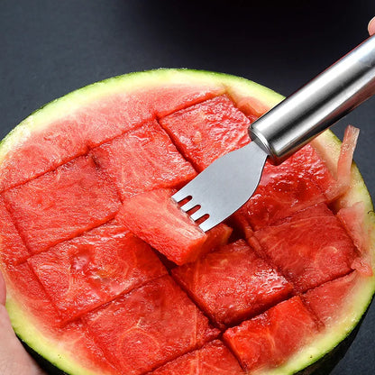 🍉 Effortless Fruit Prep-✨ 2-in-1 Fruit Cutter & Fork – For Quick and Easy Fruit Serving! 🍓