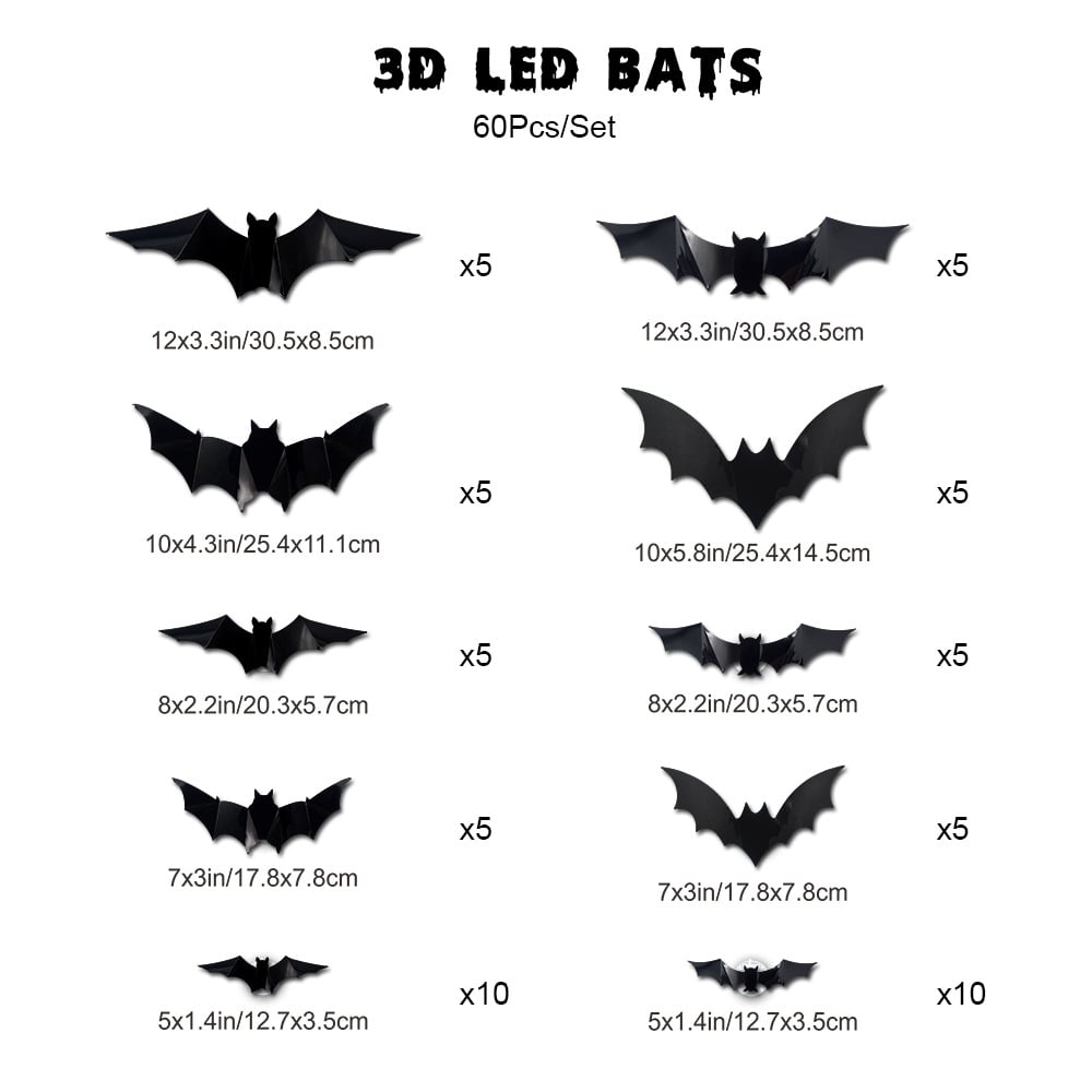 3D LED Bat Halloween Decorations – Create A Spooky Glow For Your Home