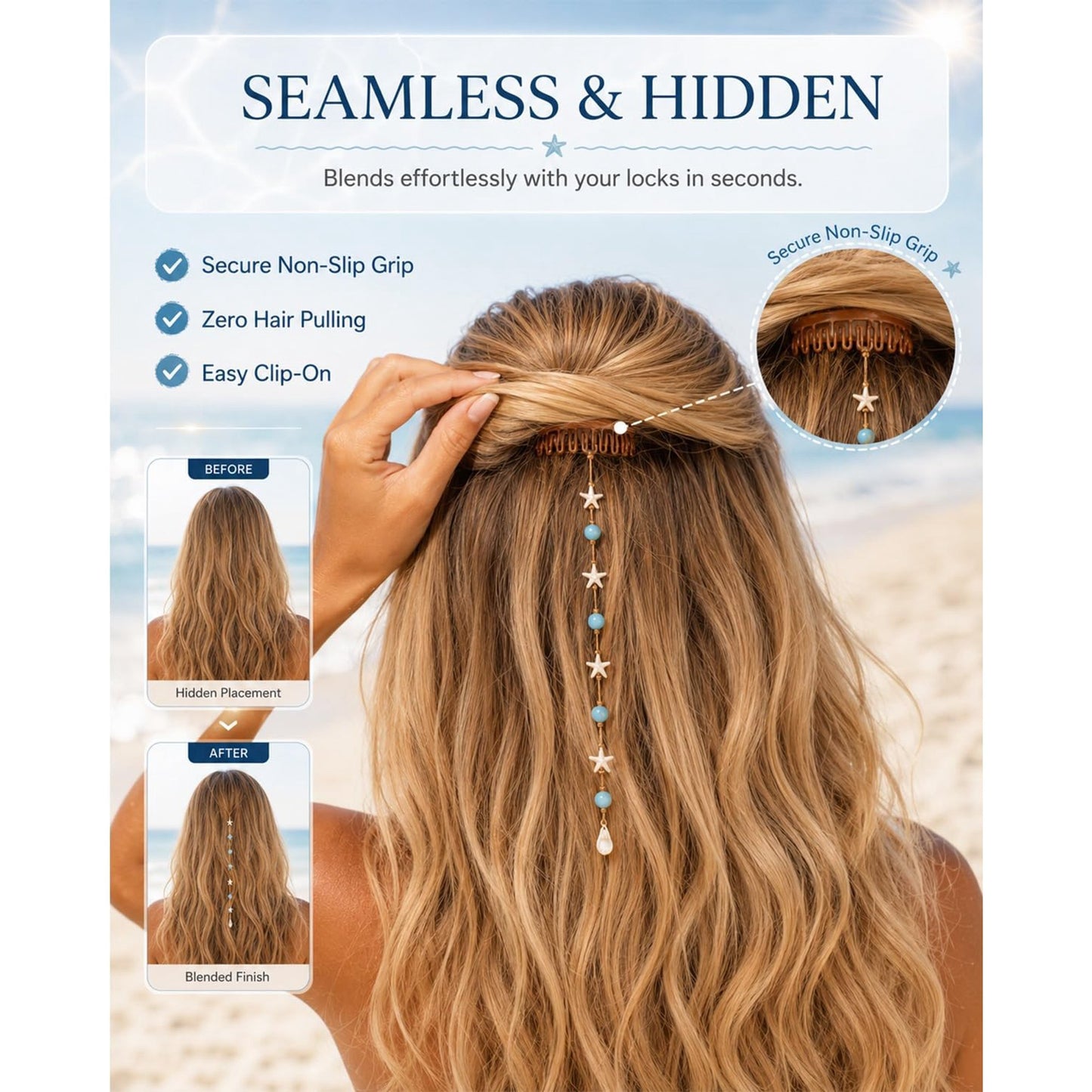 🌊 LAST DAY 49% OFF✨ Ocean-Inspired Mermaid Hair Accent