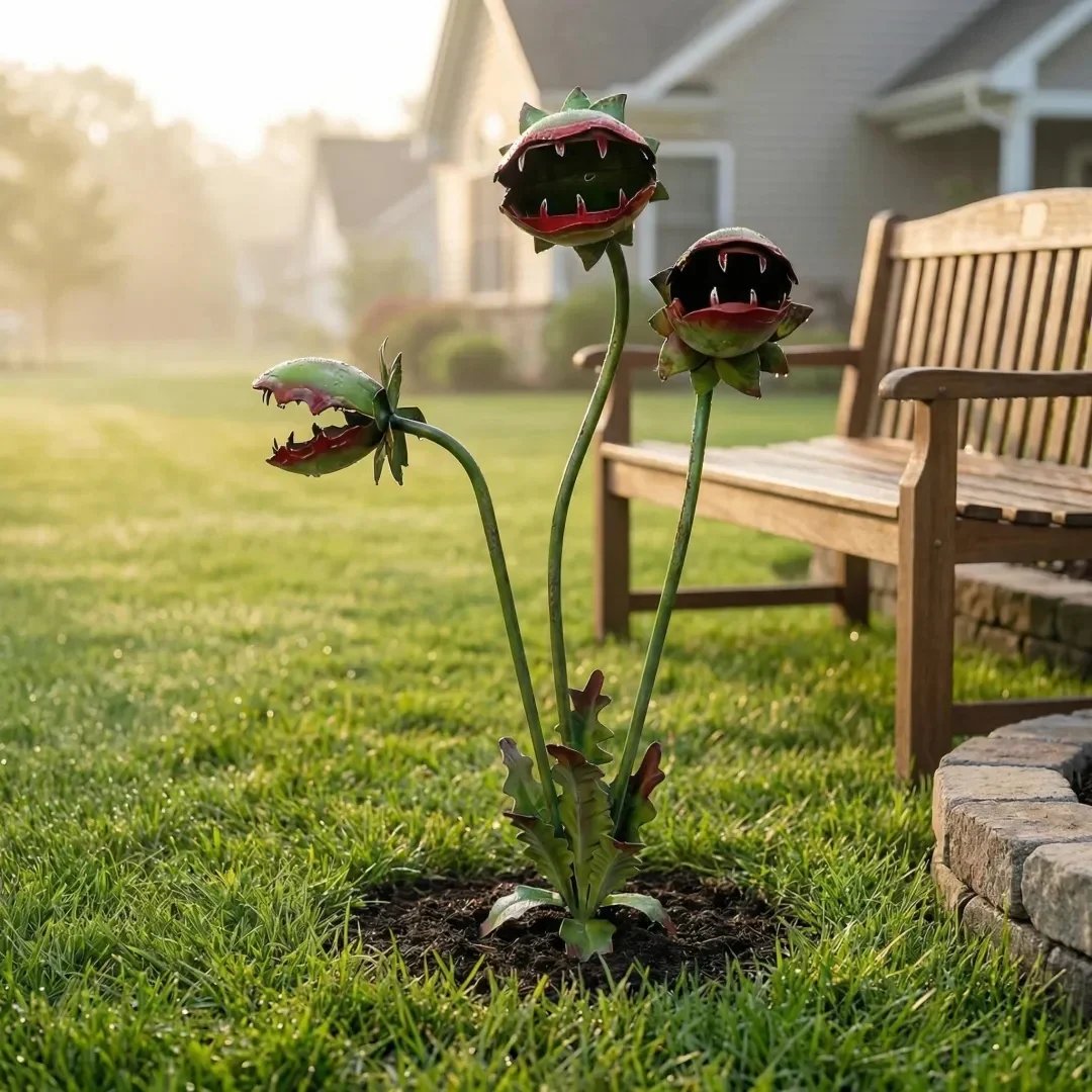 LAST DAY 50% OFF - Whimsical Metal Carnivorous Plant Garden Stake