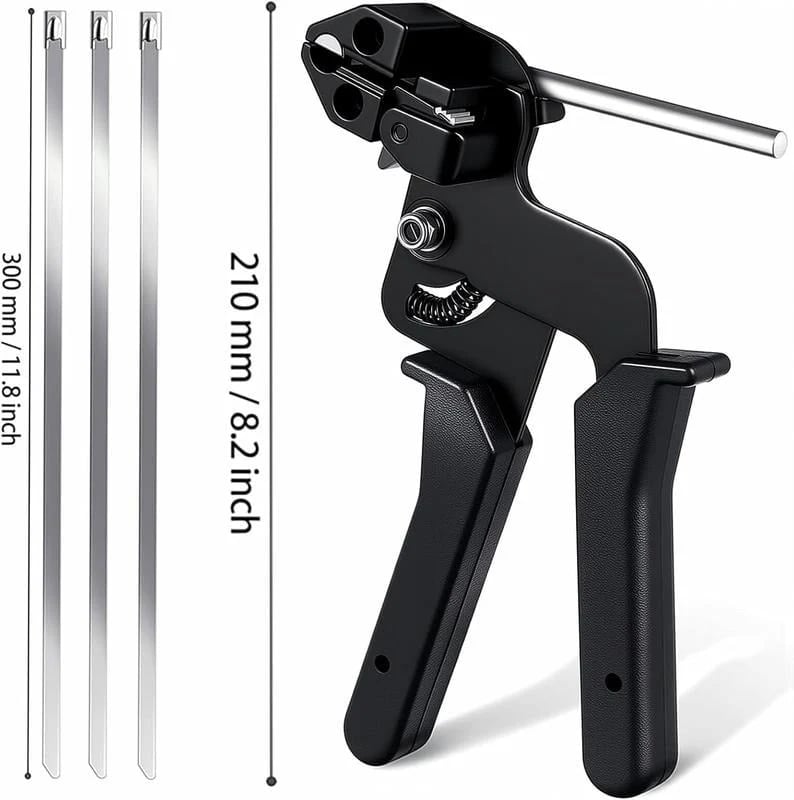 🔥Stainless Steel Cable Tie Gun with Metal Zip Ties