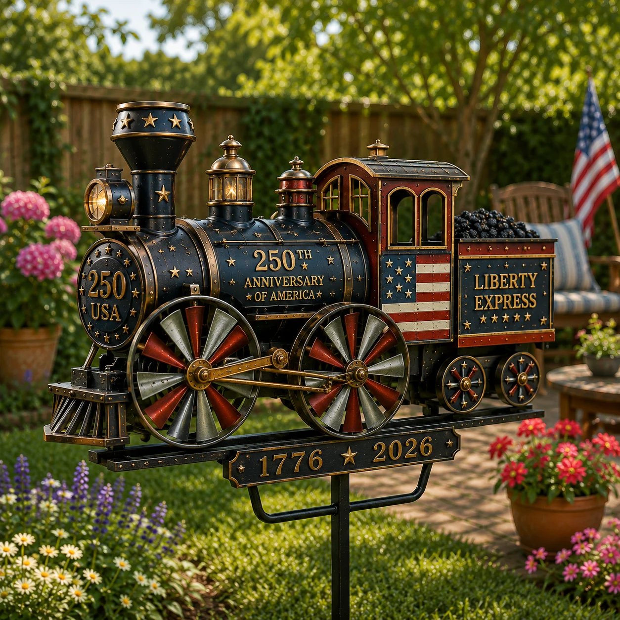 🔥Limited time 55% OFF🔥🚂USA 250 “Liberty Express” Train Garden Wind Spinner -✈️