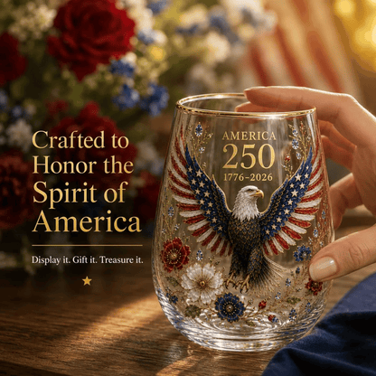 🦅America 250 Eagle Glass Tumbler🎁✨