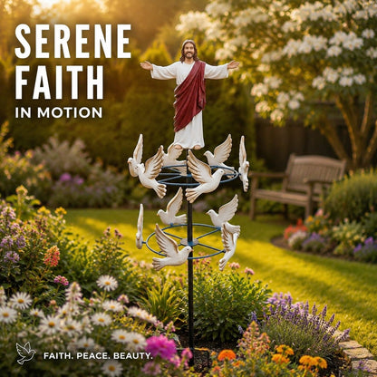 🔥HOT SALE 49% OFF✝️🙏🕊️The Divine Jesus & Holy Dove Garden Wind Spinner⛪🛐