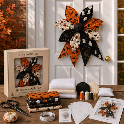 🎀 DIY Oversized Quilted Bow Sewing Kit – 23–25 in Seasonal Door Décor