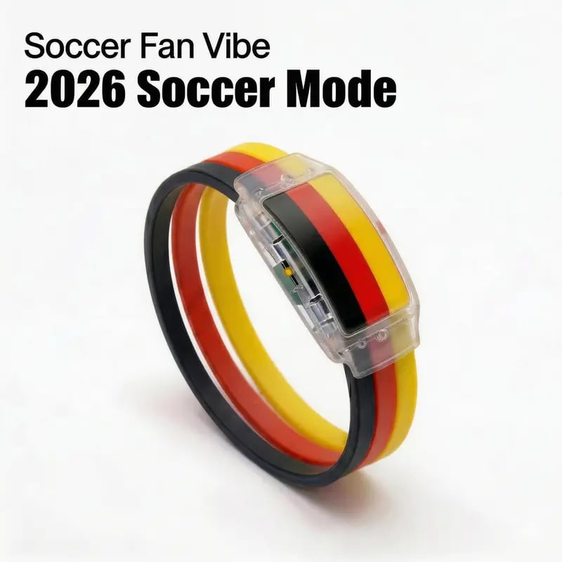 ⚽✨2PCS LED Light Up National Flag Wristbands