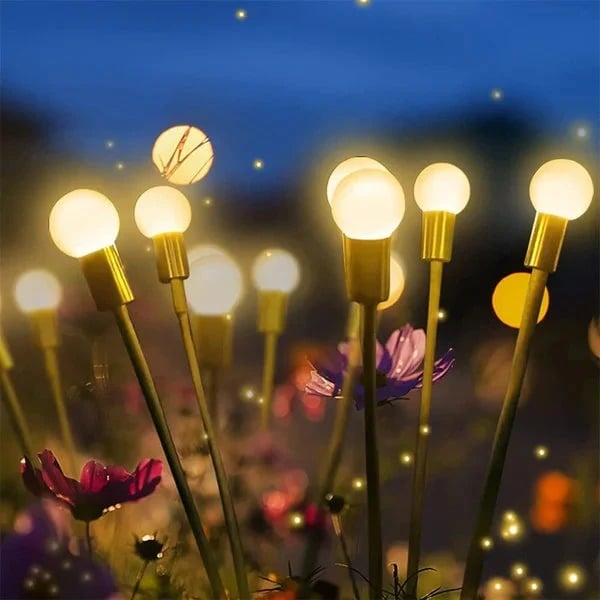 💡Solar Firefly Garden Lights 4/8 Pack – Waterproof Outdoor Stake Lights, 32/64 LED Flickering Firefly Glow Solar Pathway Lights for Yard, Patio & Landscape Decor
