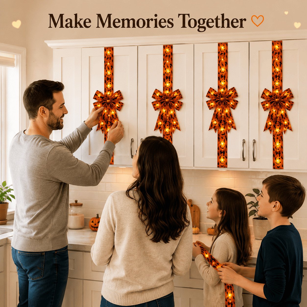 🔥Last Day 50% OFF 🎃Light-Up Halloween Cabinet Door Bow / Ribbon Decor