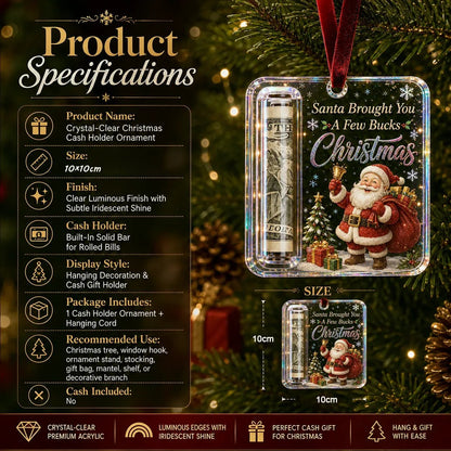 Christmas Cash Gift Ornament — Crystal Money Holder