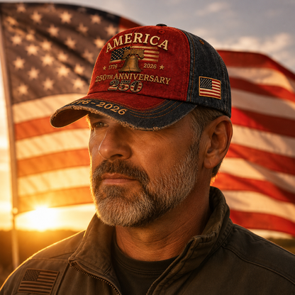 Official 1776–2026 Tribute Design Embroidered Cap （Made in the USA）