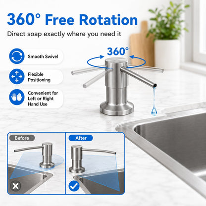 Built-In Sink Soap Dispenser with 39-Inch Extension Tube