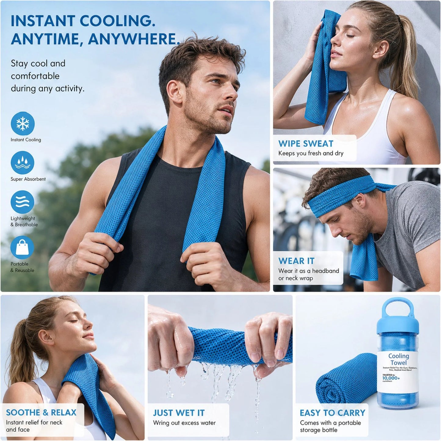 ⏰Summer Essentials🔥Absorbent Quick-Drying Gym Cooling Towels🧊