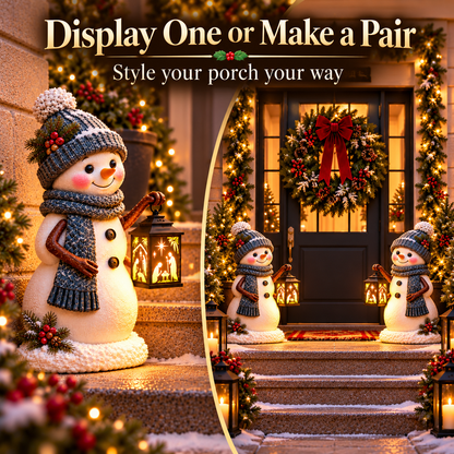 ⛄ Last Day 49% Snowman Nativity Glow™ –  Christmas Step Light with Holy Family Projection