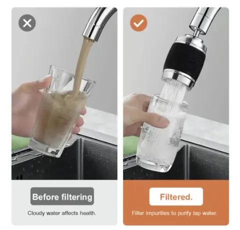 🔥Splash proof booster swivel kitchen filter tap