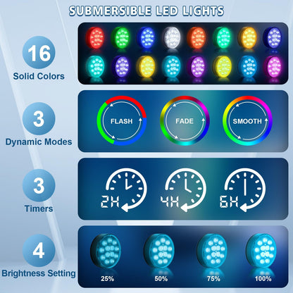 Rechargeable Submersible LED Pool Lights