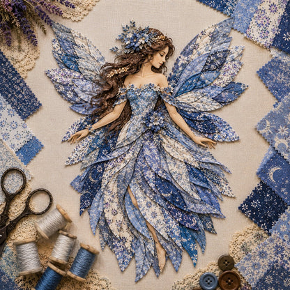🧚‍♀️🌸 Premium Fairy Patchwork DIY Kit | High-Quality Layered Fabric with Floral Wings DIY Handmade Fantasy Wall Decor ✨