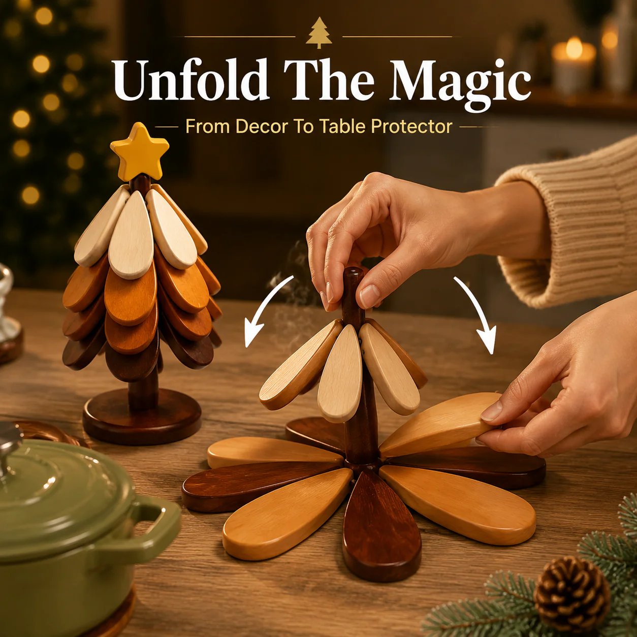Wooden Tree Trivet – Cozy Table Decor & Heat Resistant Pot Holder