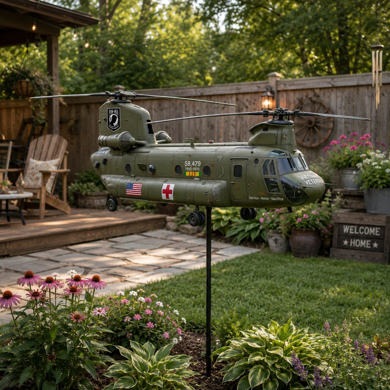🔥49% OFF🎖️-Vietnam Veteran CH-47 Chinook Helicopter Wind Spinner ✈️