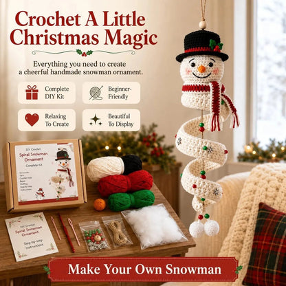 ☃️ DIY Spiral Crochet Snowman Kit