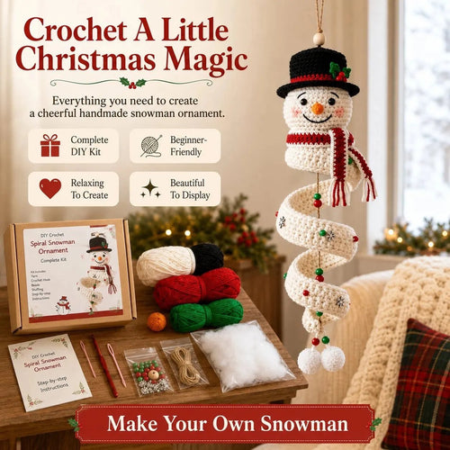 ☃️ DIY Spiral Crochet Snowman Kit