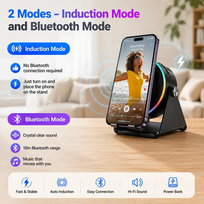 5-in-1 Wireless Induction Bluetooth Speaker