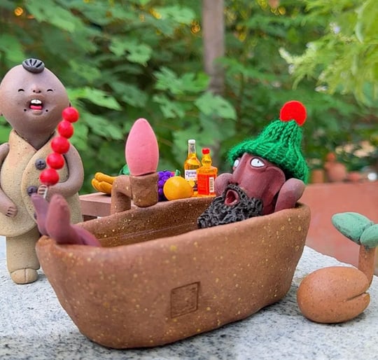 Handmade Bathing Man Incense Burner