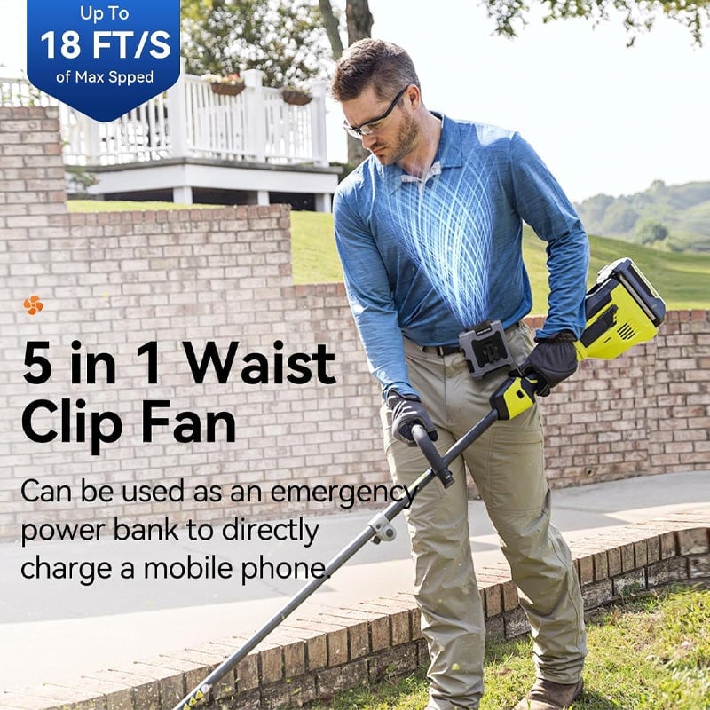 🔥Last Day 49% OFF🔥Portable Fan, USB Rechargeable Waist Fan with Clip & Personal Cooling Fan for Outdoor Travel Camping