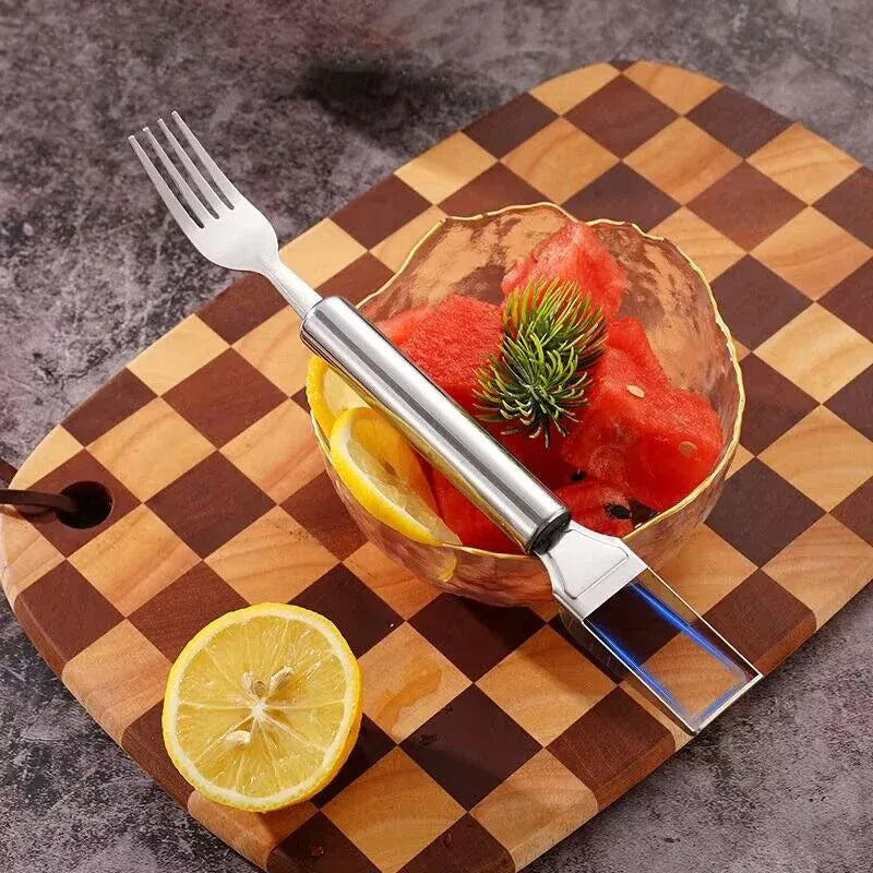 🍉 Effortless Fruit Prep-✨ 2-in-1 Fruit Cutter & Fork – For Quick and Easy Fruit Serving! 🍓