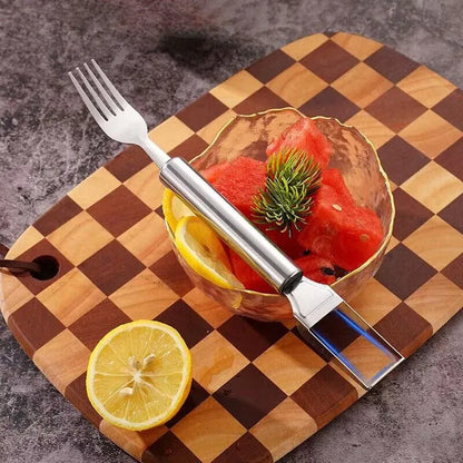 🍉 Effortless Fruit Prep-✨ 2-in-1 Fruit Cutter & Fork – For Quick and Easy Fruit Serving! 🍓