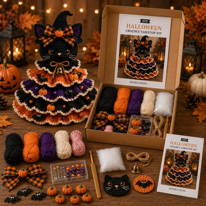 🎃 Halloween Crochet DIY Kit – Create Your Own Spooky Tabletop Decor