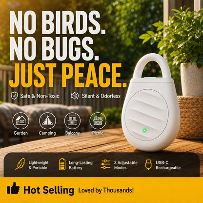 🔥Limited time offer Buy 3 get 2 free！🐦No more trouble from birds, beasts and locusts！Portable Ultrasonic Bird Repellent Keychain