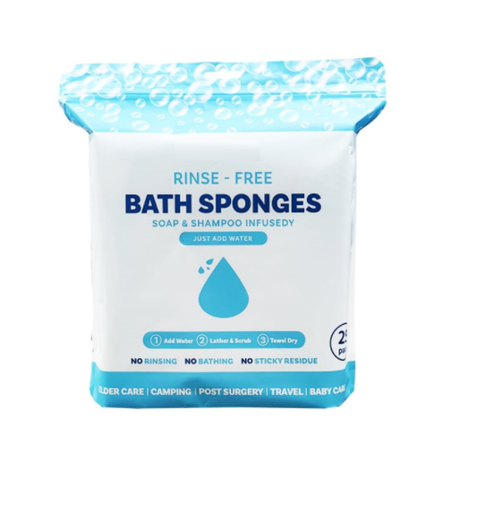 ✨Disposable Rinse Free Bathing Wipes - 25 Pack - All-in-1 Single Use Shower Wipes, Simply Dampen, Lather, and Dry Without Shampoo or Rinsing💧
