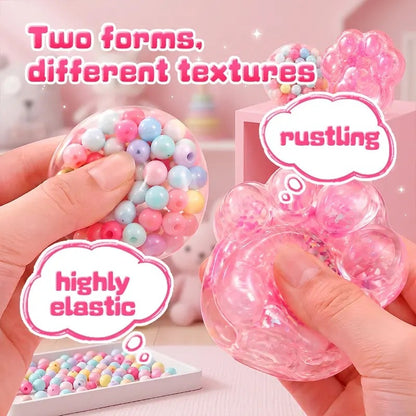 Kawaii DIY Cat Paw Squishy Kit, Make Your Own Mochi Squishy Stress Relief Fidget Toy, ASMR Sensory Craft Kit for Kids, Birthday Holiday Gift