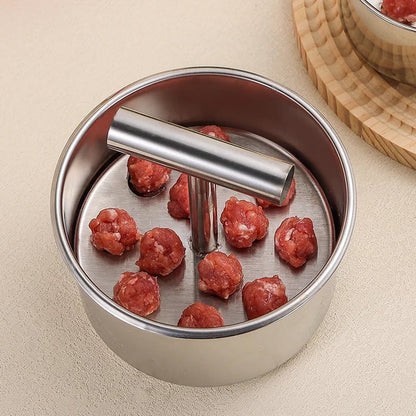 🔥😍 Kitchen Stainless Steel Meatball Mould – Premium 304 Stainless Steel, 6 or 12 Holes & Ergonomic Design