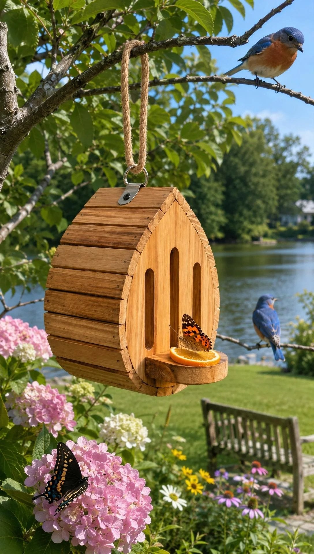 🎉Handmade Garden Butterfly House with Feeder Station🦋