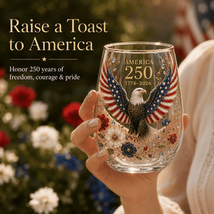 🦅America 250 Eagle Glass Tumbler🎁✨