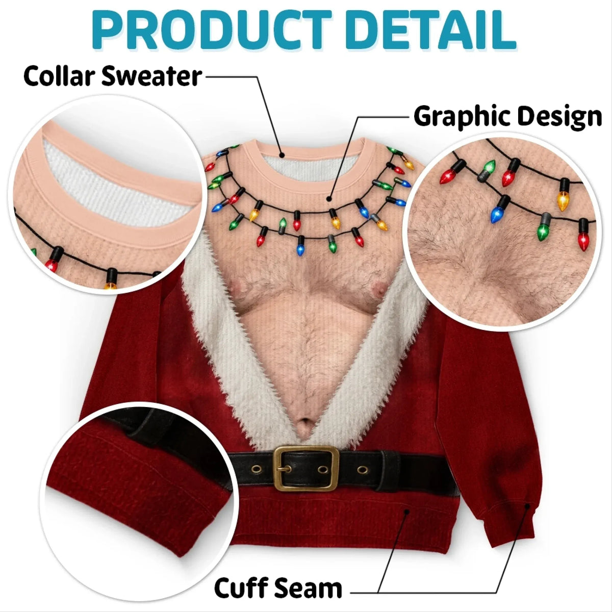 Fun Fuzzy Chest Christmas Sweatshirt