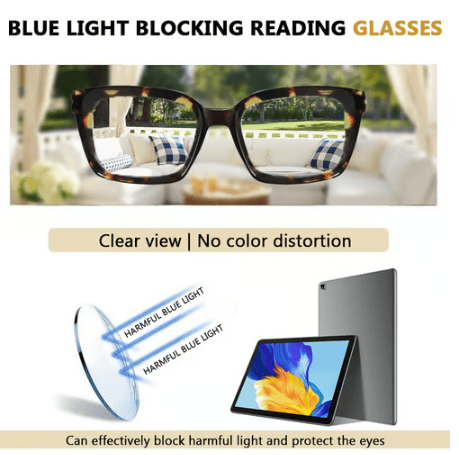 Buy 1 get 3 packs👓Tortoiseshell Reading Glasses – Blue Light Blocking Oversized Square Readers