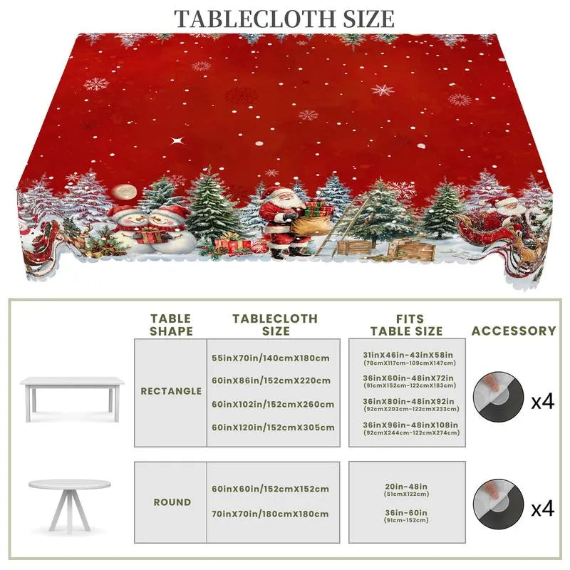 🎄 Christmas Tablecloth – Festive Santa Prints for a Warm & Welcoming Holiday Table