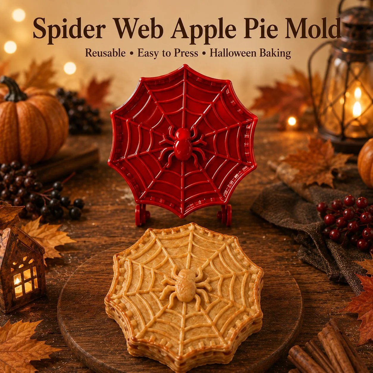 🎃 Halloween Mini Pie Mold Set – 8 Spooky Designs for Easy Festive Baking