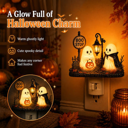 🎉👻🎃 Boo Stop Ghosts Plug-In Halloween Night Light