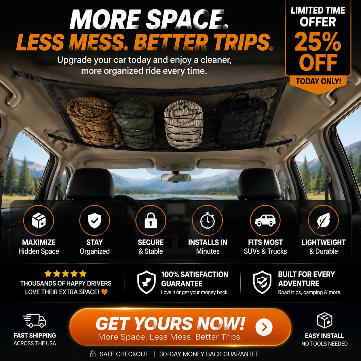 Car Roof Storage Net - The Space-Saving Upgrade Every Vehicle Needs