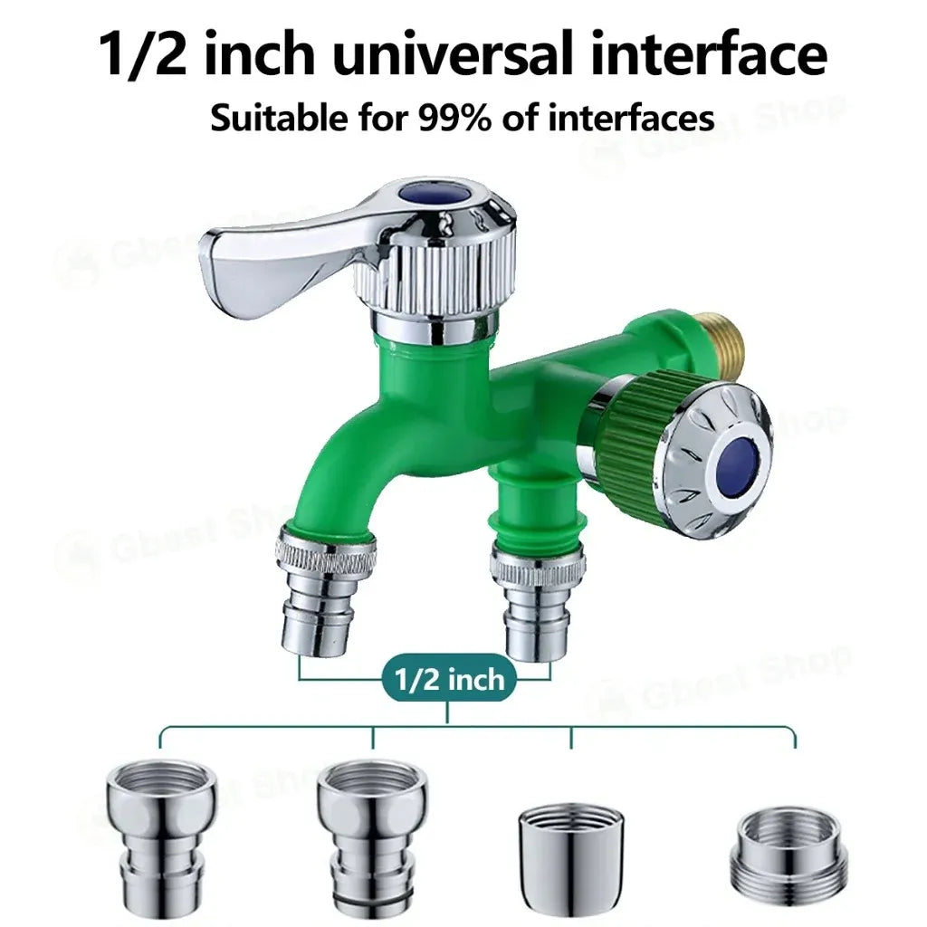 🔥😍✨Buy 1 Get 1 Free✨ - 🚰Dual Outlet Washing Machine Plastic Faucet, 1 In 2 Out Water Plastic Tap