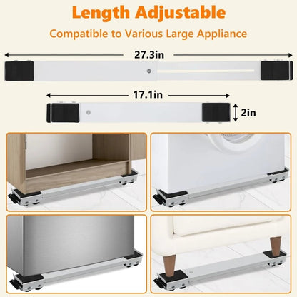 🔥2-Pack Adjustable Telescopic Heavy Duty Metal Frame Appliance Moving Dolly